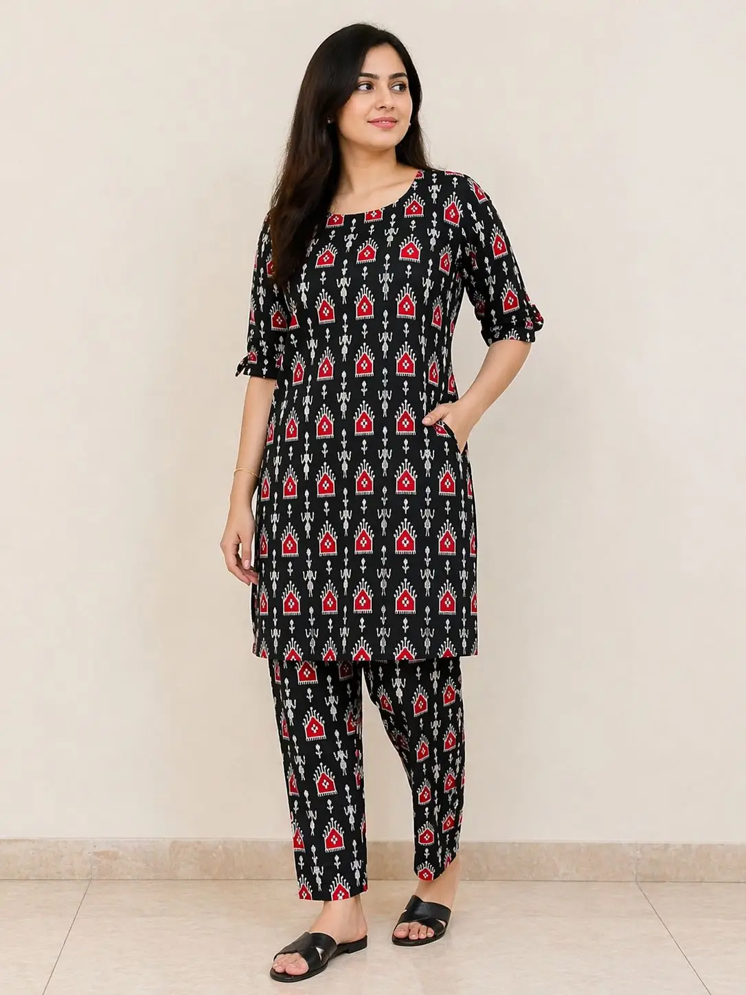 WhatsApp Image 2026-04-24 at 10.52.48 Black Sambalpuri Printed Cotton Kurti for Women | Ethnic Daily Wear Kurti Sambalpuri cotton kurti Odisha handloom ShlokWear