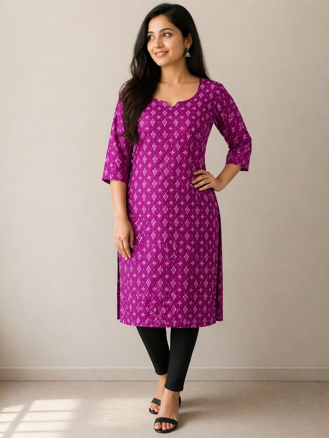 WhatsApp Image 2026-04-24 at 10.52.49 Purple Saptapar Sambalpuri Printed Cotton Kurti for Women | Ethnic Daily Wear Kurti Sambalpuri cotton kurti Odisha handloom ShlokWear