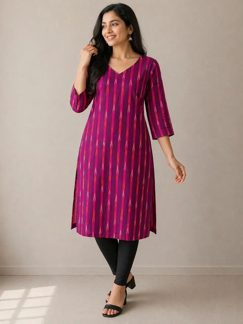 WhatsApp Image 2026-04-24 at 11.58.02 (1) Magenta Saptapar Sambalpuri Printed Cotton Kurti for Women | Ethnic Straight Fit Kurti Sambalpuri cotton kurti Odisha handloom ShlokWear